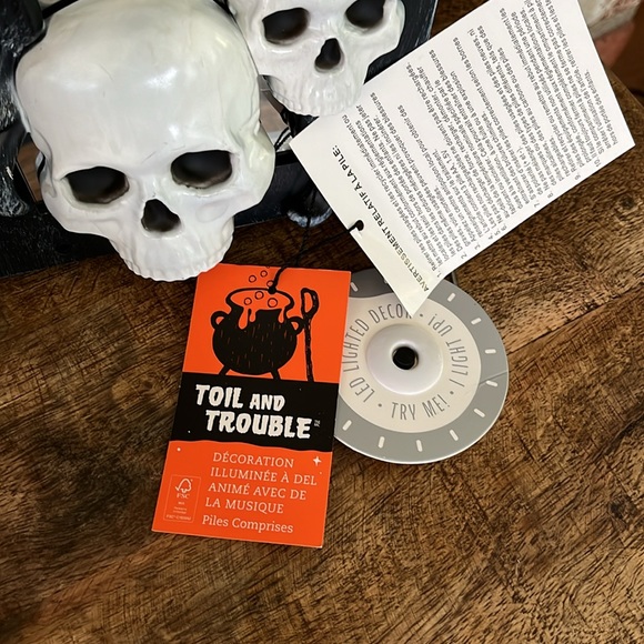 Toil and trouble animatronic decoration with sound lights up light up mirror - Picture 4 of 7